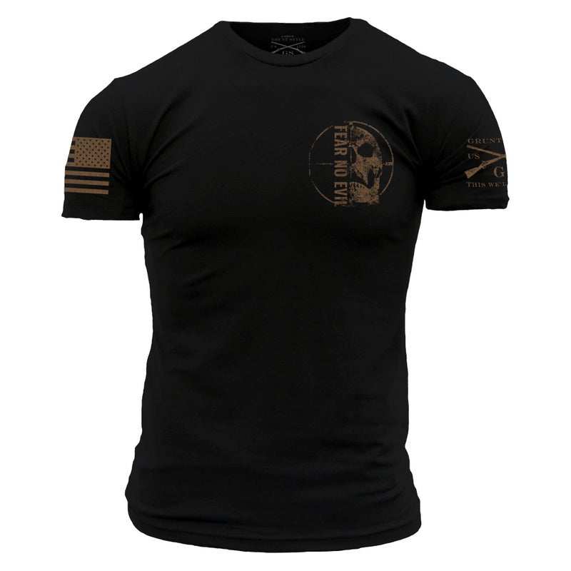 Grunt Style Fear No Evil 2.0 Men's T-Shirt, Color Black, Size Small